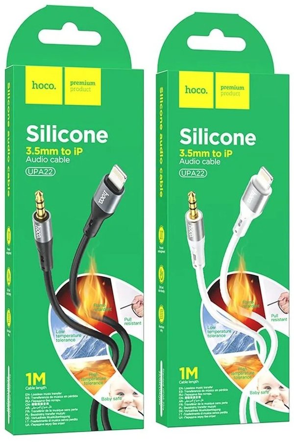 Καλώδιο AUX Jack 3,5 mm σε Lightning Hoco 1 m UPA22 λευκό