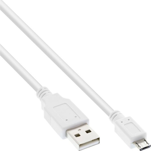 Καλώδιο USB InLine USB-A - microUSB 2 m Λευκό (31720W)