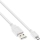 Καλώδιο USB InLine USB-A - microUSB 2 m Λευκό (31720W)