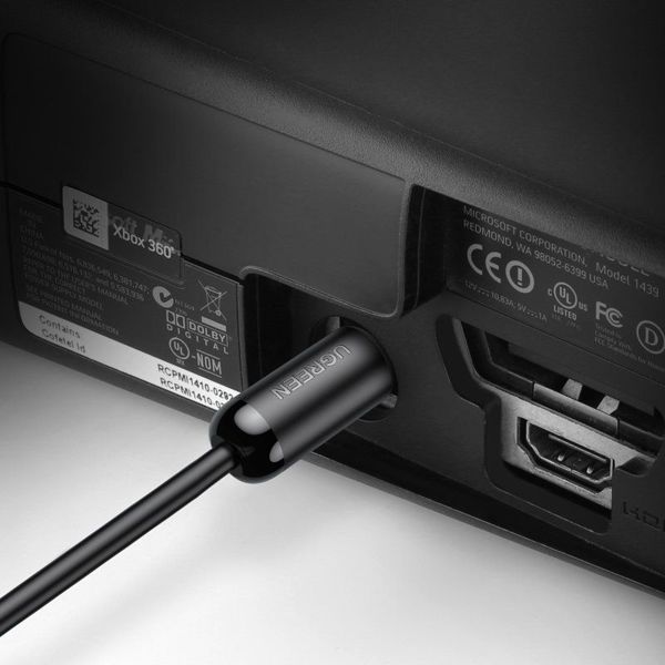 Καλώδιο Ugreen Toslink Optical Audio 1.5m, Επιχρυσωμένο, Μαύρο