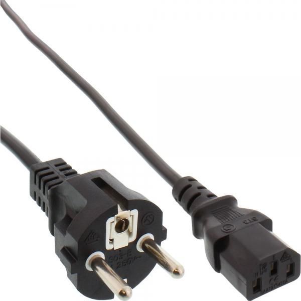 InLine Καλώδιο Τροφοδοσίας 3 Pin IEC C13 σε Type F (Σούκο), Ίσιο, Μαύρο, 3m (16651E)