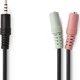 Kabel Nedis kabel audio 0,2 m 2 x 3.5mm czarny