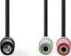 Kabel Nedis kabel audio 0,2 m 2 x 3.5mm czarny