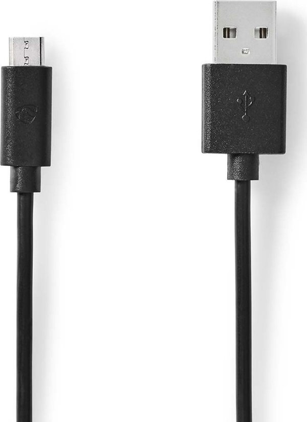 Kabel USB Nedis USB-A - micro-B 1 m Czarny (CCGL60500BK10)