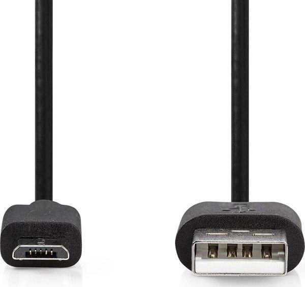 Kabel USB Nedis USB-A - micro-B 1 m Czarny (CCGL60500BK10)