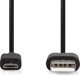 Kabel USB Nedis USB-A - micro-B 1 m Czarny (CCGL60500BK10)