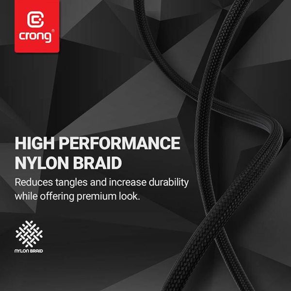 Crong Καλώδιο USB-C σε Lightning 1.5m MFi για iPhone/iPad, Γρήγορη Φόρτιση, Μαύρο