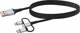 Καλώδιο USB Schwaiger LKU100533 3-σε-1 USB-A σε USB-C, Micro-USB & Lightning, 1.5m, Μαύρο