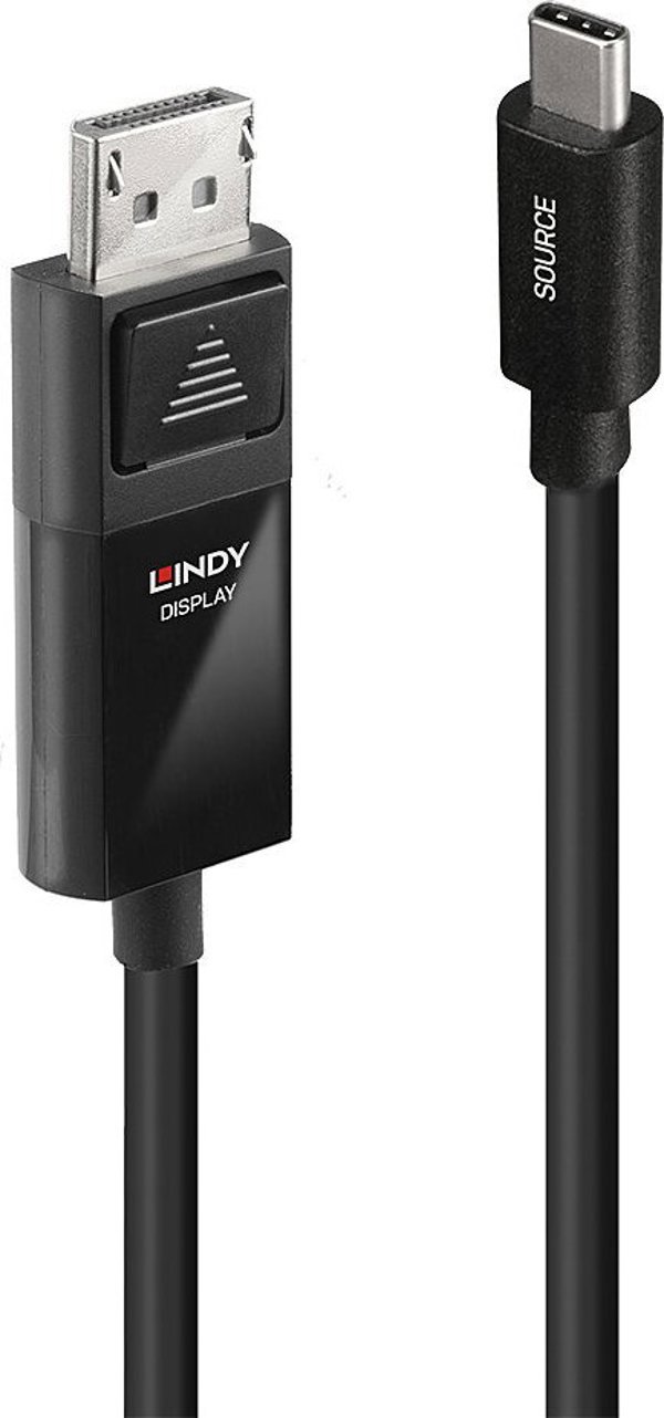 Lindy Καλώδιο USB-C σε DisplayPort 1.4, 8K60, HDR, 2m, Μαύρο (43342)