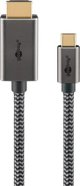 Υφασμάτινο καλώδιο USB-C™ σε HDMI™ 4K @ 60 Hz, 3 m, μαύρο ασημί - Μήκος καλωδίου 3 m