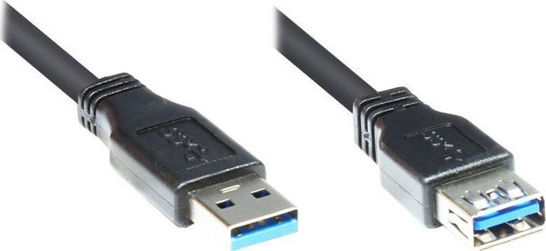 Kabel USB Alcasa USB-A - USB-A 1 m Czarny (2711-S01)