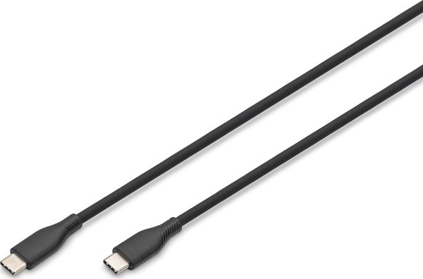 Καλώδιο USB Digitus USB-C σε USB-C 2.0, Σιλικονούχο, 2m, Μαύρο