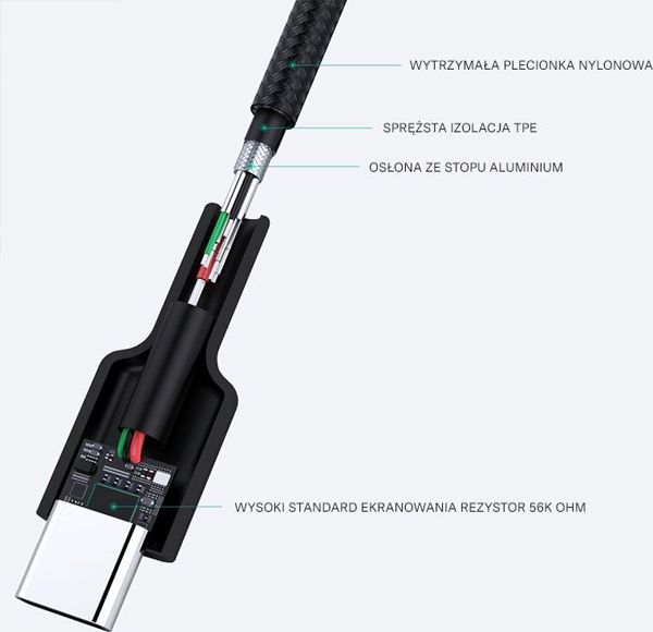 Kabel USB Aukey USB-A - USB-C 2 m Czarny (CB-CA2 OEM)