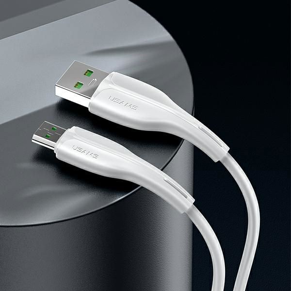 Καλώδιο USB Usams U38 USB-A σε microUSB, 1m, Υποστήριξη Ταχείας Φόρτισης και Μεταφοράς Δεδομένων, Λευκό