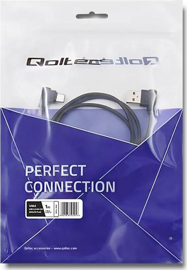 Καλώδιο USB Qoltec USB-A σε USB-C, 1m, Μαύρο
