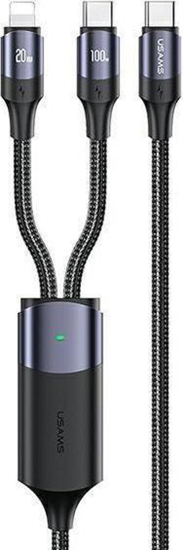 Kabel USB Usams USB-C - USB-C 1.2 m Czarny (Usa001130)