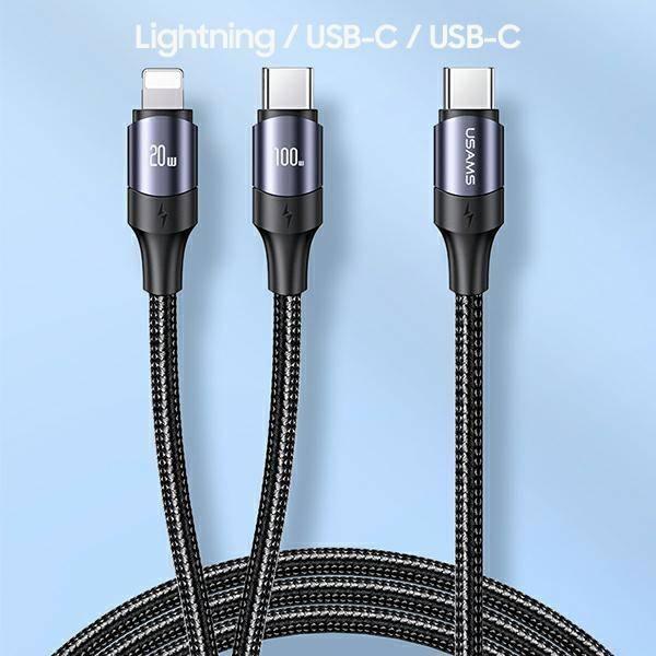 Kabel USB Usams USB-C - USB-C 1.2 m Czarny (Usa001130)