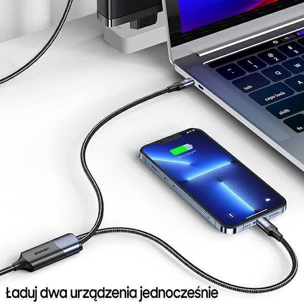 Kabel USB Usams USB-C - USB-C 1.2 m Czarny (Usa001130)