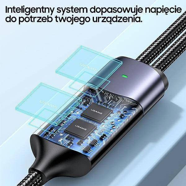 Kabel USB Usams USB-C - USB-C 1.2 m Czarny (Usa001130)