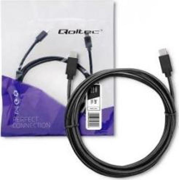 Kabel USB Qoltec USB-C - USB-C 2 m Czarny (52345)