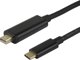 Kabel USB Deltaco USB-C - miniDisplayPort kabel 4K UHD, pozłacany, 2 m, czarny / / 1903815 (USBC-DP200M)