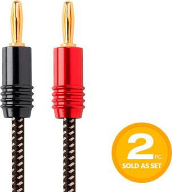 Kabel Monoprice Banan x2 - Banan x2 3m czarny