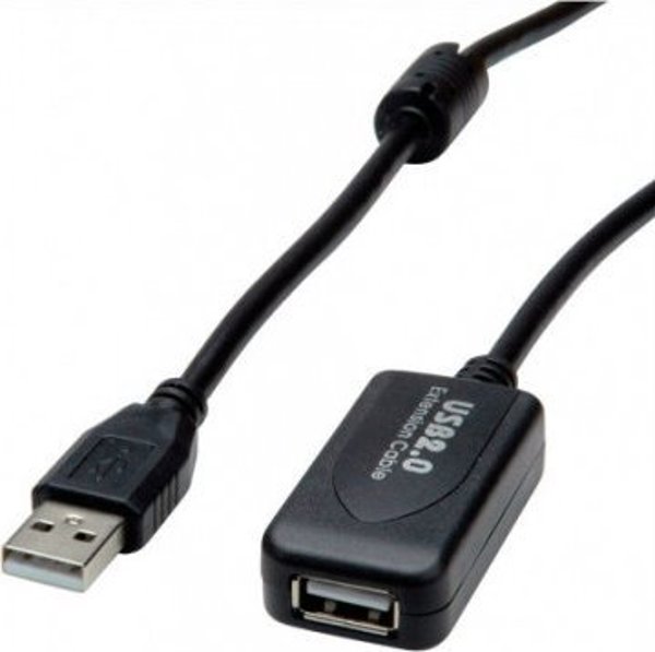 Καλώδιο USB Secomp VALUE Καλώδιο επέκτασης USB 2.0, ενεργό με επαναλήπτη, μαύρο, 5 m