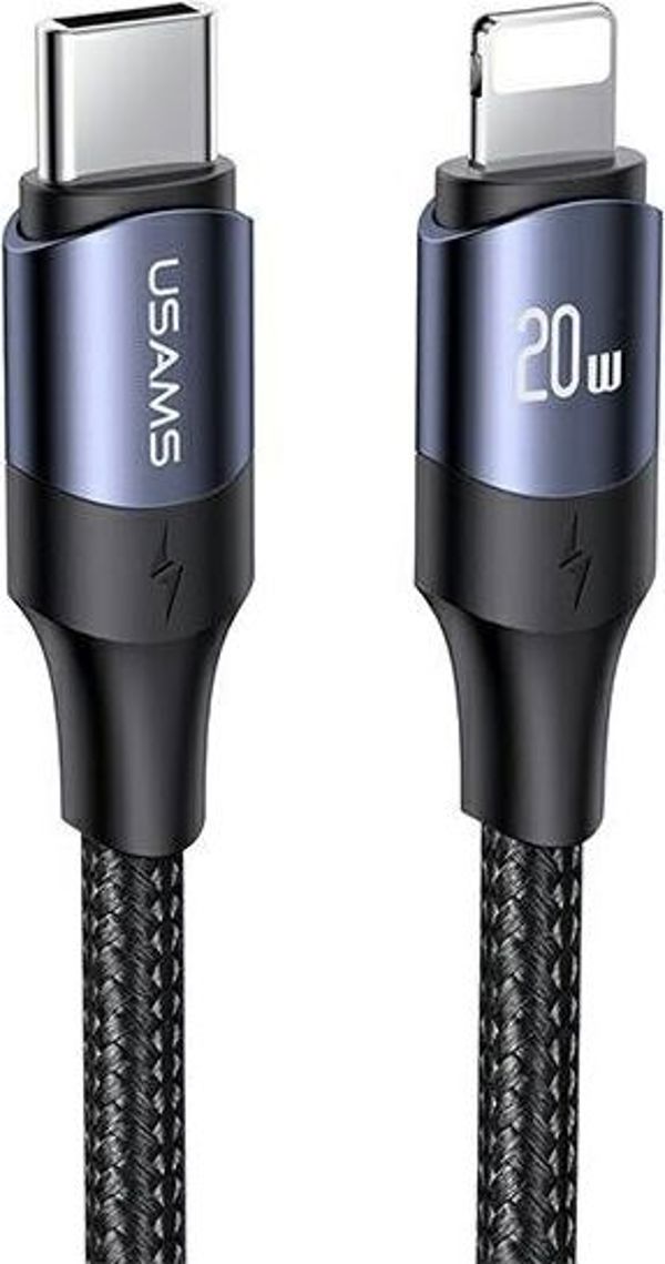 Kabel USB Usams USB-C - Lightning 1.2 m Czarny (6958444973302)