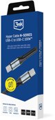 3MK Hyper Cable N-Series USB-C σε USB-C 1.5m, 100W PD 3.0, QC 3.0, 20V/5A, Μαύρο