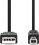 Kabel USB Nedis USB-A - USB-B 1 m Czarny (CCGL60100BK10)