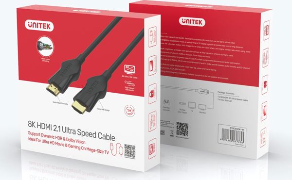 Καλώδιο HDMI Unitek Ultra High Speed 2.1 8K, 3m, Μαύρο (C11060BK-3M)
