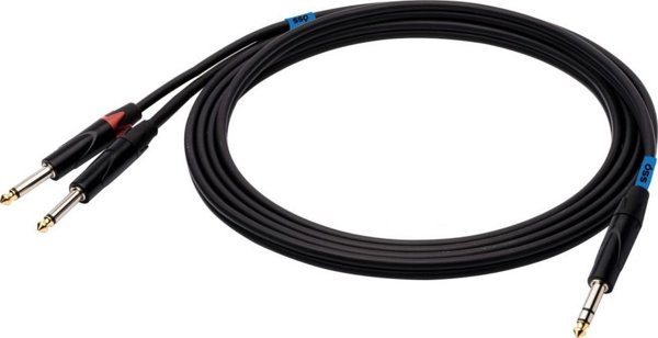 Kabel SSQ Jack 6.3 mm - Jack 6.3 mm x2 3m czarny (SS-1454)