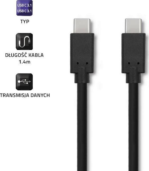 Kabel USB Qoltec USB-C - USB-C 2 m Czarny (52351)