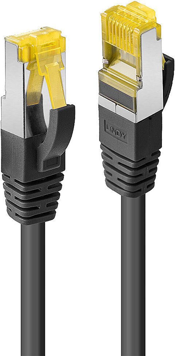 Kabel RJ-45 S/FTP LSZH 1m, czarny, 10 szt.