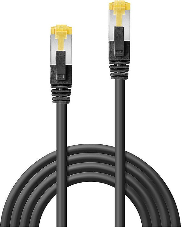 Kabel RJ-45 S/FTP LSZH 1m, czarny, 10 szt.