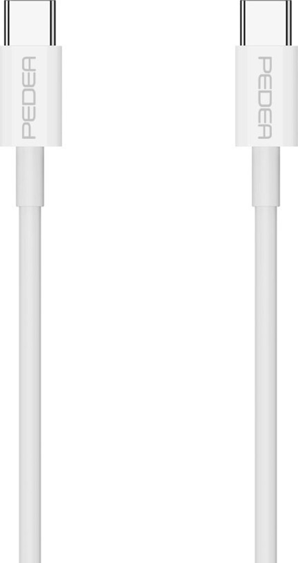 Καλώδιο USB Pedea USB-C σε USB-C 1m, Ταχείας Φόρτισης & Μεταφοράς Δεδομένων, Λευκό (60040120)