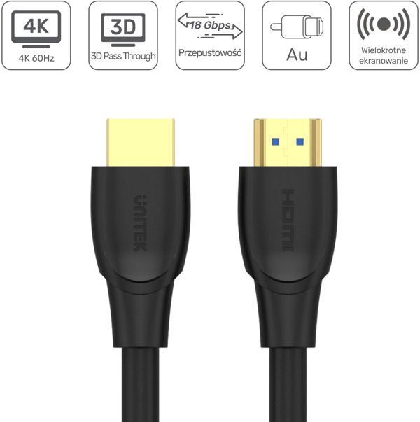 Καλώδιο HDMI Unitek C11041BK 5m, Μαύρο, Υψηλής Ποιότητας με Αγωγούς Χαλκού