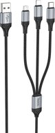 Καλώδιο Hoco X102 3-σε-1 USB-A σε Lightning, Micro USB και USB-C, 2.4A, 1m, Μαύρο