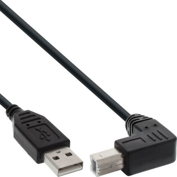 Καλώδιο USB InLine USB-A σε USB-B, 0.3m, Μαύρο (34503U)
