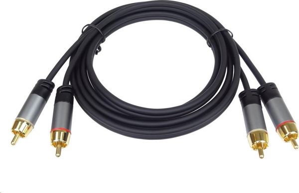 Καλώδιο PremiumCord RCA (Cinch) x2 - RCA (Cinch) x2 1.5m μαύρο (kjqccmm015)