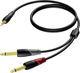 Procab CLA713 Καλώδιο Ήχου Jack 3.5mm σε 2x Jack 6.3mm Mono 3m Μαύρο