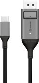 Καλώδιο USB Alogic USB-C σε DisplayPort, 4K 60Hz, 1m, Γκρι