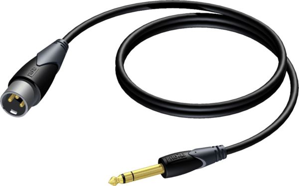Procab Καλώδιο CLA724/3 Jack 6.3mm Stereo σε XLR Αρσενικό 3m Μαύρο