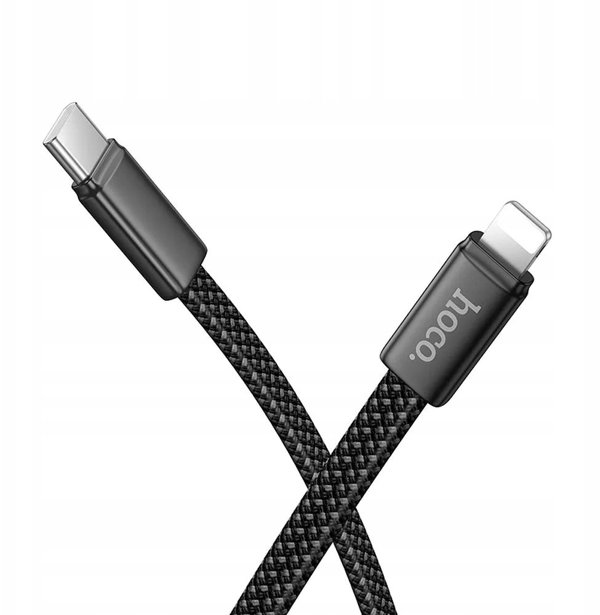 Καλώδιο USB C σε USB C Hoco 3A 60W, επίπεδο, 1 μέτρο, λευκό