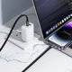 Καλώδιο USB C σε USB C Hoco 3A 60W, επίπεδο, 1 μέτρο, λευκό