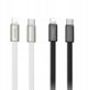 Καλώδιο USB C σε USB C Hoco 3A 60W, επίπεδο, 1 μέτρο, λευκό