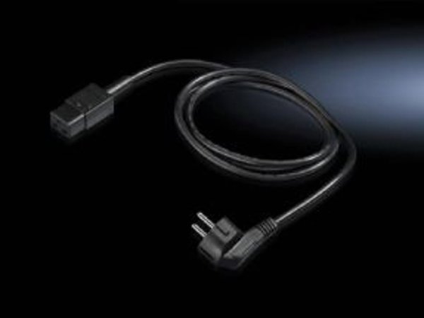 Kabel zasilajacy Rittal DK 7200.216 Czarny 1.8 m Wtyczka typu F C19 panel