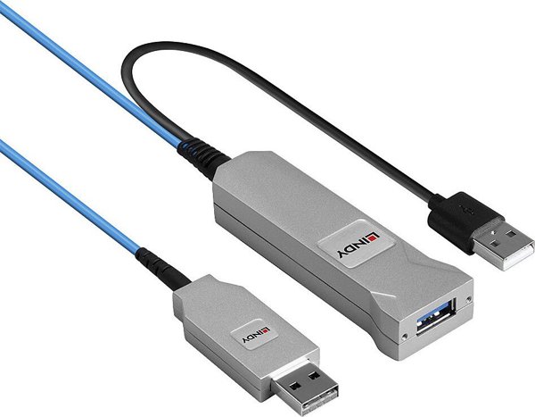 Lindy Καλώδιο Οπτικών Ινών USB 3.0, 30m, 5Gb/s, Μπλε (43345)