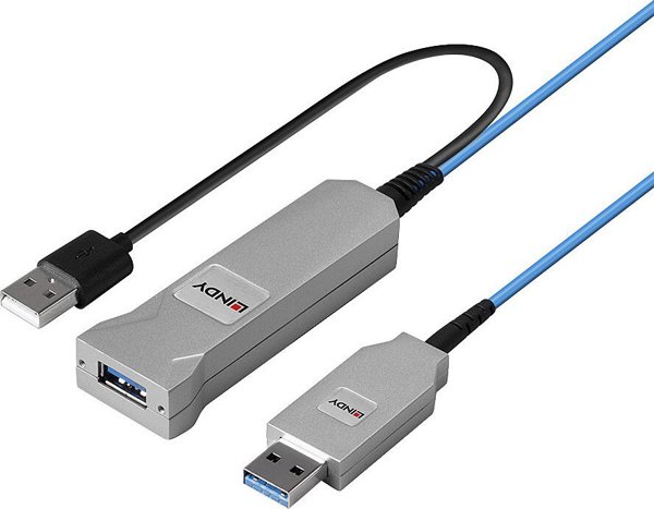 Lindy Καλώδιο Οπτικών Ινών USB 3.0, 30m, 5Gb/s, Μπλε (43345)