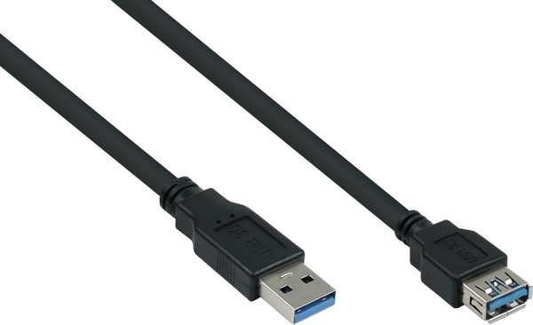 Καλώδιο USB Alcasa USB-A σε USB-A 1m, Μαύρο (UK30P-ASA-010S)